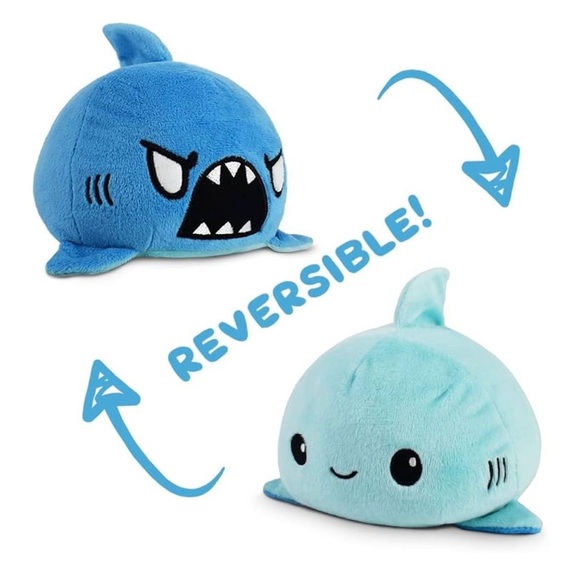 TeeTurtle - The Original Reversible Shark Plushie - Blue - Picture 2 of 4